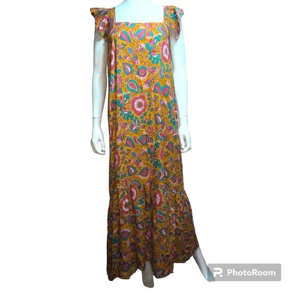House of Harlow 1960 Nicole Richie Floral Flutter Sleeve Maxi Dress Size L - Picture 1 of 13